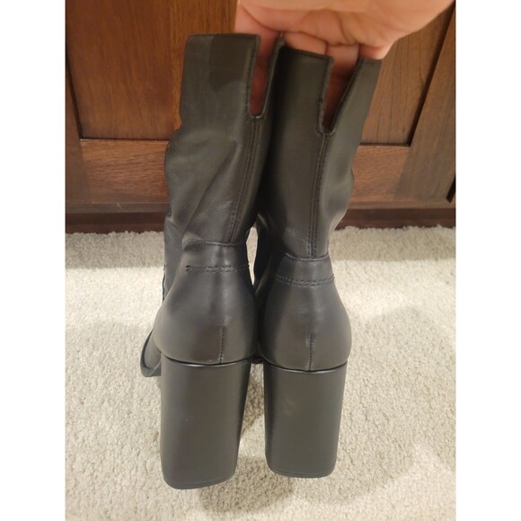 NEW Steve Madden Vector Leather Black Boots Women 9 Slouchy Mid calf MSRP $175 - Picture 4 of 10